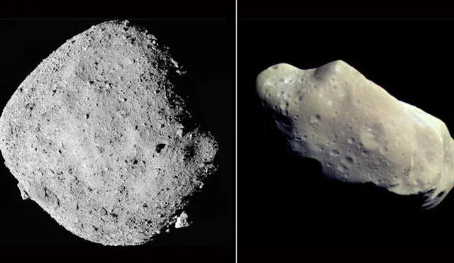 Asteroides Bennu (izquierda) y Apophis (derecha). Crédito: NASA.