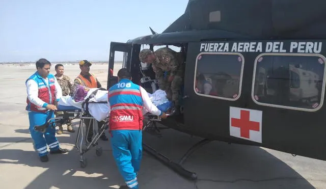 Madre adolescente y su bebé son traídas a Lima en helicóptero FAP para salvarles la vida