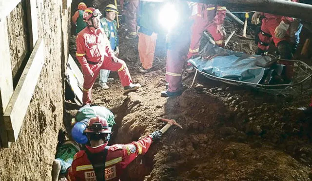 Cusco: Tres obreros mueren sepultados con tierra en obra de San Sebastián