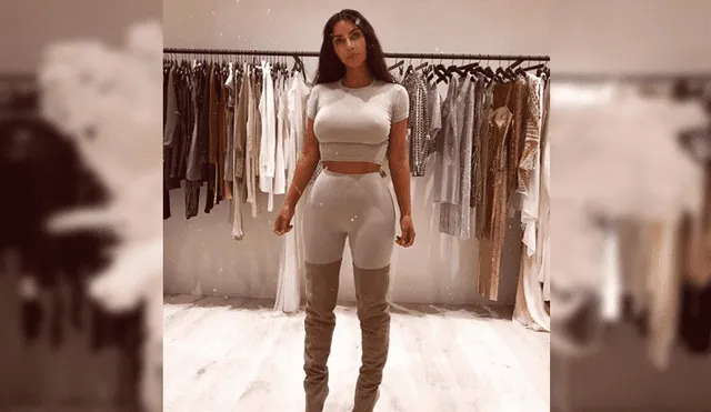 Kim Kardashian usa ajustado conjunto y deja al descubierto faja [FOTOS]