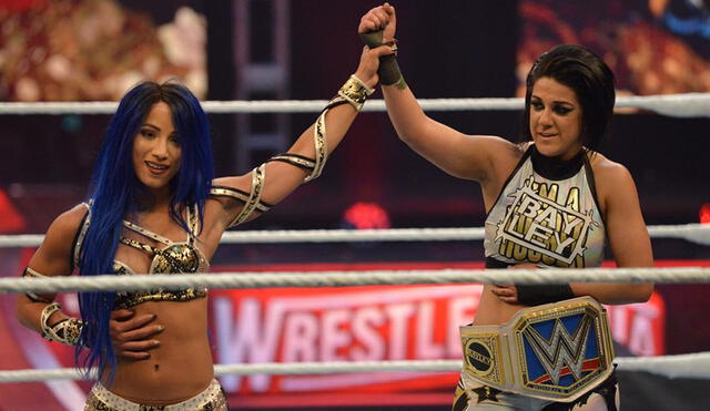 Bayley retuvo el título femenino de SmackDown en WWE Wrestlemania 36. Foto: WWE