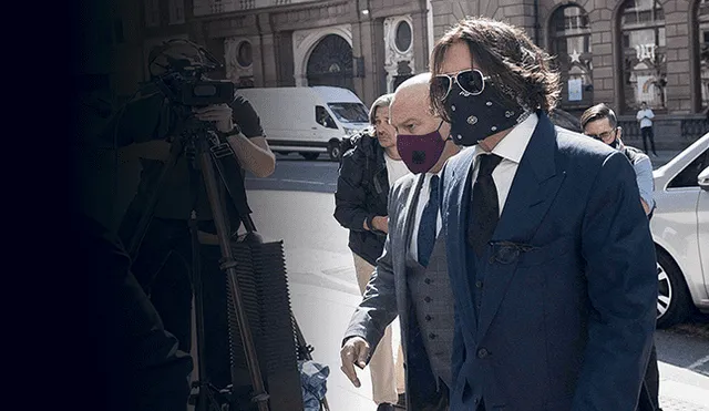 Depp ingresó al juzgado por la puerta principal protegido con una mascarilla de color negro. (Foto: AFP)