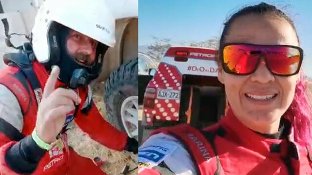 Fernanda Kanno y Alonso Carrillo se preparan para la etapa 2 del Dakar. Foto: composición
