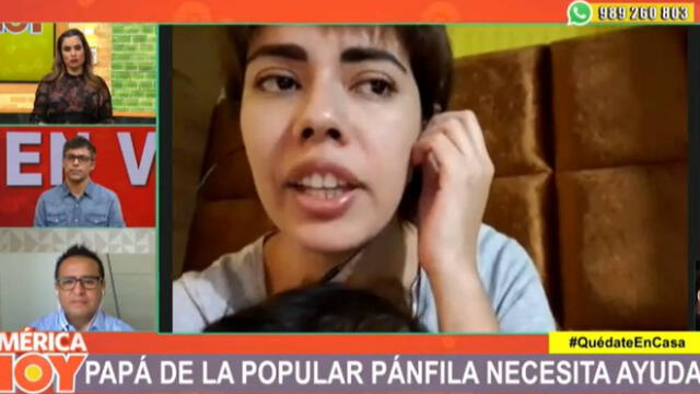 La 'Pánfila' María Victoria Santana llora por su padre en América hoy