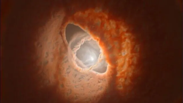 Animación del sistema GW Orionis realizada con las observaciones de ALMA y VLT. Fuente: ESO.