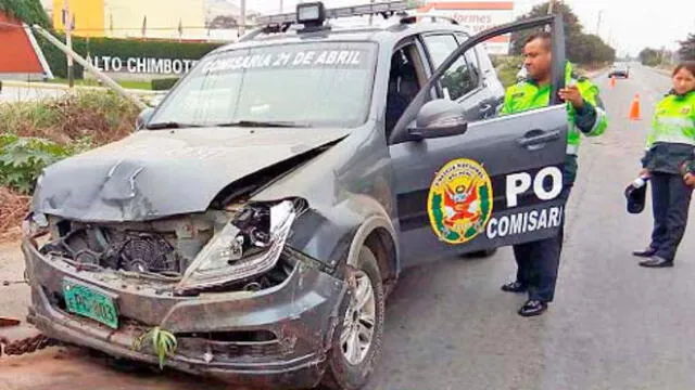 Chimbote: policías sufren accidente a bordo de patrullero inteligente