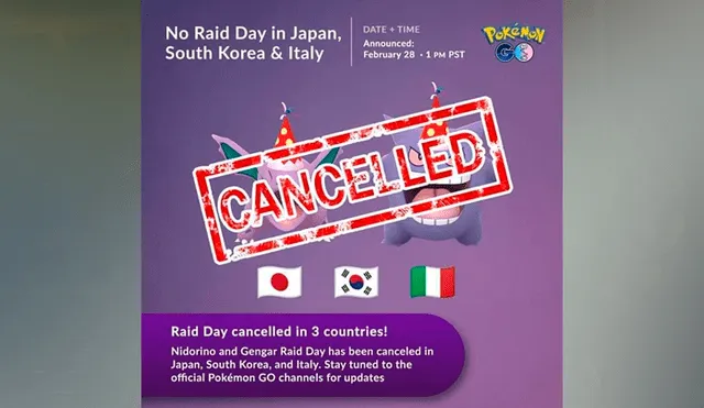Pero ahora, ni los fans de Japón, ni los de Corea del Sur o Italia podrán disfrutar del evento.