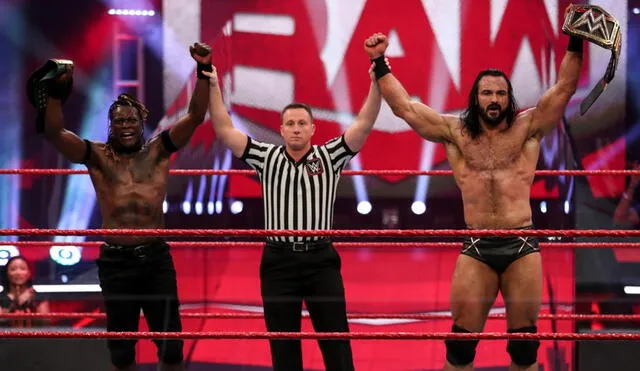 Drew McIntyre retuvo el Campeonato Mundial de WWE en Monday Night RAW. Foto: WWE