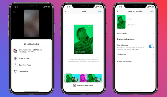 Los Instagram Live se podrán guardar ahora en IGTV.