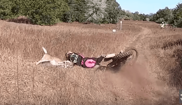 Desliza hacia la izquierda para ver el choque del ciclista con un ciervo. Video es viral en YouTube.