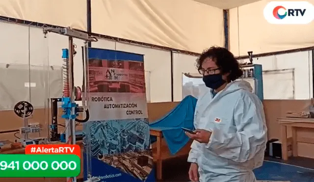 Ingeniero peruano crea robot para desinfectar con rayos ultravioleta. Foto: Captura