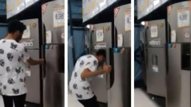 Vía Facebook: se encierra en una refrigeradora y el resultado sorprende a cibernautas [VIDEO]