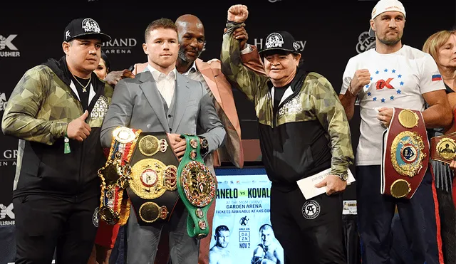 Sigue aquí EN VIVO ONLINE la pelea de boxeo de Canelo Álvarez vs. Sergey Kovalev. | Foto: AFP