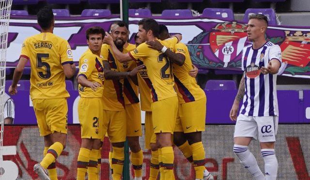 Arturo Vidal abrió el marcador ante Valladolid. (Créditos: AFP)