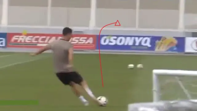 Cristiano Ronaldo realiza remate y el balón hace un extraño efecto que se ha vuelto viral [VIDEO]
