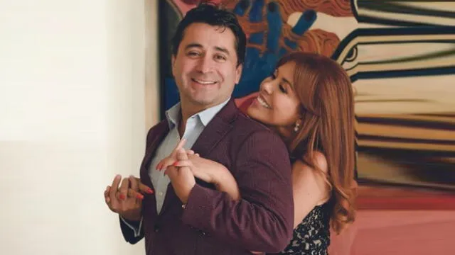 Magaly Medina junto a su ex y al actual en una misma fiesta. Fuente: Instagram