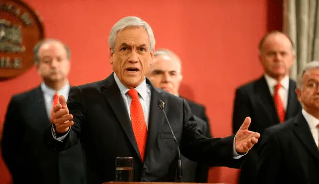 Sebastián Piñera dio un discurso en el Palacio de la Moneda. Foto: EFE.
