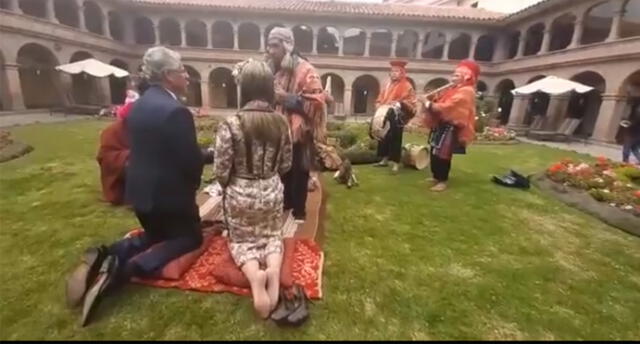 Estadounidenses contraen matrimonio con ofrenda a la Pachamama en Cusco
