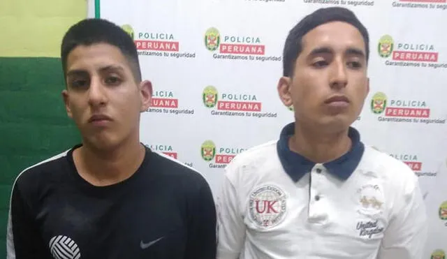 Detenidos. Pablo Martin Guerra Tamayo(21)y Hugo Cesar Loyola Salas(18)