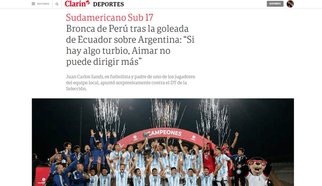 Sudamericano Sub 17: reacción de prensa argentina tras cuestionada derrota frente a Ecuador
