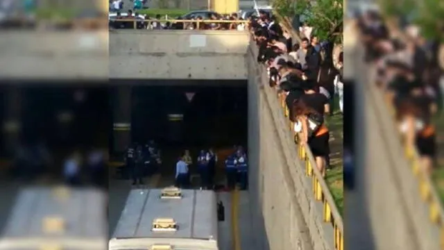Metropolitano: hombre se lanzó a una vía de acceso de la estación central [VIDEO]
