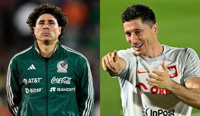 Guillermo Ochoa y Robert Lewandowski quieren ser la figuras del partido. Foto: Composición AFP