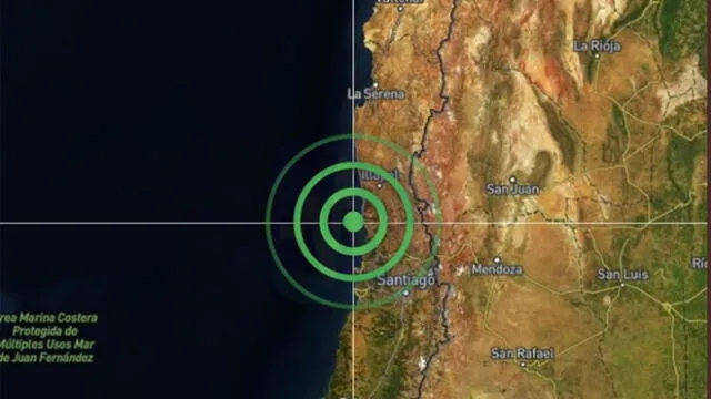 El sismo en Chile ocurrió al promediar las 7:55 a. m. hora local. Foto: Captura Chile Alerta