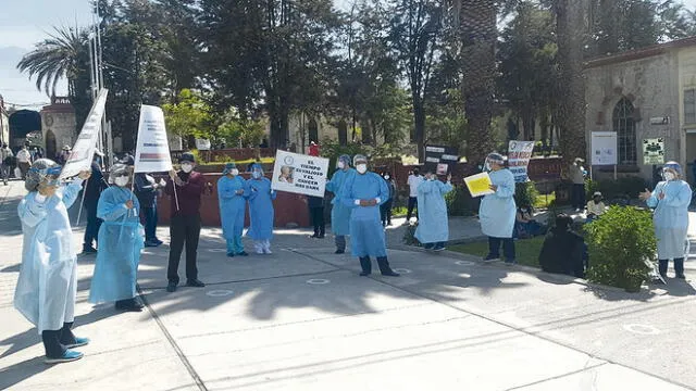 reclamo. Personal de Radioterapia de Goyeneche protestó.