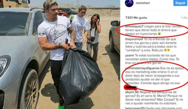 Mario Hart dona sus gorras a damnificados y recibió duras críticas en Instagram [FOTO y VIDEO]