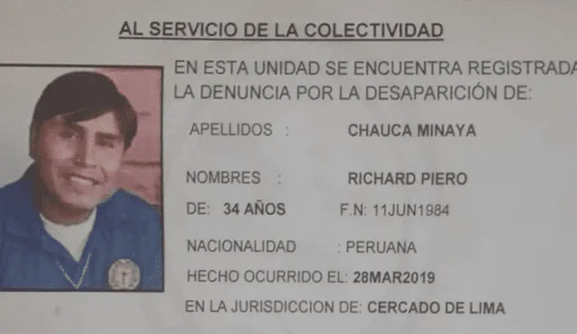 Reportan desaparición de una persona en el Cercado de Lima