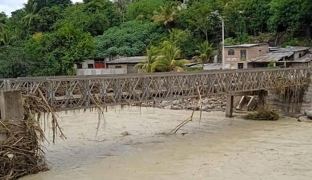 Puentes se vieron afectados por desborde de río. Foto: Facebook Utcubamba Comunica
