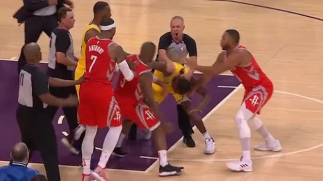 NBA: vergonzosa pelea arruinó partido entre Lakers vs Rockets [VIDEO]