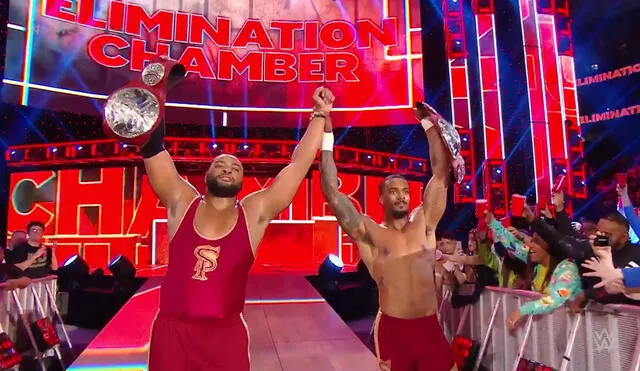 The Street Profits siguen siendo los campeones en parejas de RAW tras triunfo en WWE Elimination Chamber. Foto: WWE