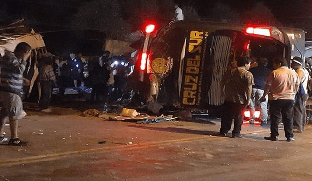 Accidente protagonizado por bus de Cruz del Sur dejó 16 fallecidos. Foto: Difusión