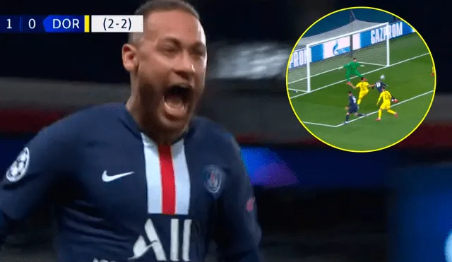Neymar marcó el primer gol del PSG en el partido contra el Borussia Dortmund por la vuelta de los octavos de final de la Champions League. | Foto: Fox Sports