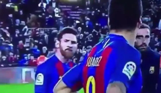 En YouTube el raro gesto de Lionel Messi a Luis Suárez
