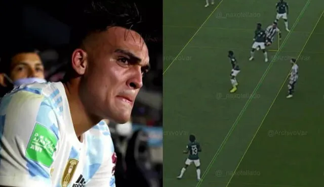 El gol anulado a Lautaro Martínez hubiese significado el 2-0 a favor de Argentina. Foto: composición LR/FIFA/Twitter