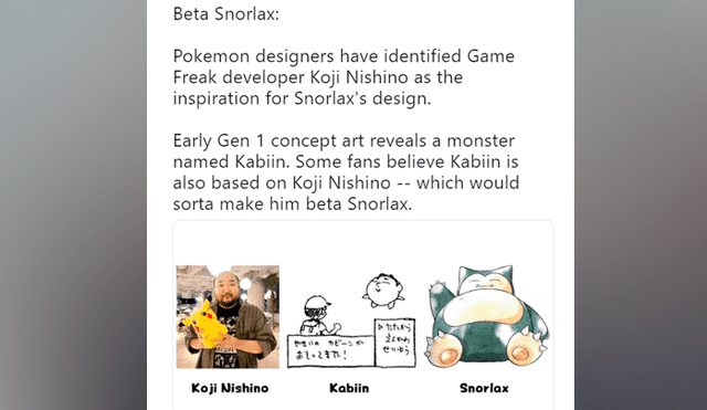 Koji Nishino fue confirmado como la inspiración de Snorlax por los propios diseñadores de Pokémon.
