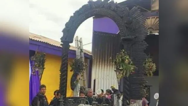La imagen del Señor de los Milagros de Chile fue incendiada, en una capilla de Iquique. Foto: Difusión