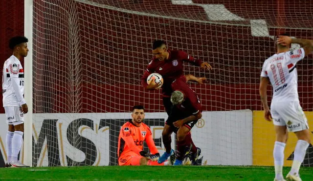 Lanús derrotó 3-2 a Sao Paulo por la Copa Sudamericana 2020. Foto: AFP.