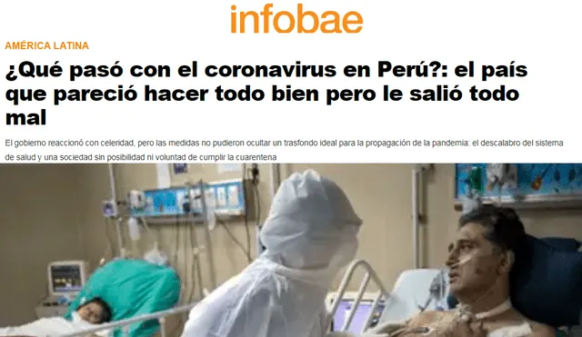 El Perú es el segundo país de Latinoamérica con más contagios confirmados, solo superado por Brasil, y el tercero con más muertes por la COVID-19. (Foto: Infoabe)