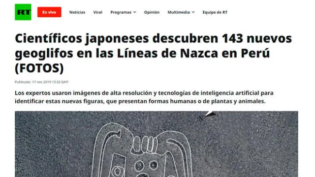 Líneas de Nasca: medios internacionales informaron sobre descubrimiento de nuevos geoglifos
