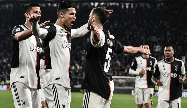 Juventus, con goles de Cristiano Ronaldo y Miralem Pjanic, venció al Bologna por la fecha 8 de la Serie A 2019-20. | Foto: AFP