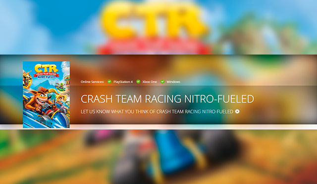 Crash Team Racing Nitro Fueled para PC aparece en su web oficial.