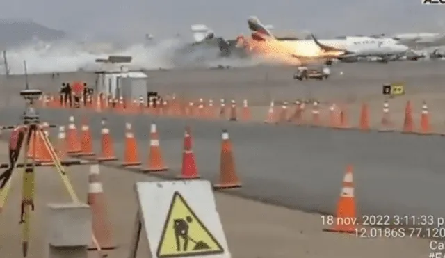 Controladores a bomberos: “Confirmando, (los tenemos) a la vista...” | Accidente avión aeropuerto Jorge Chávez. Foto: difusión