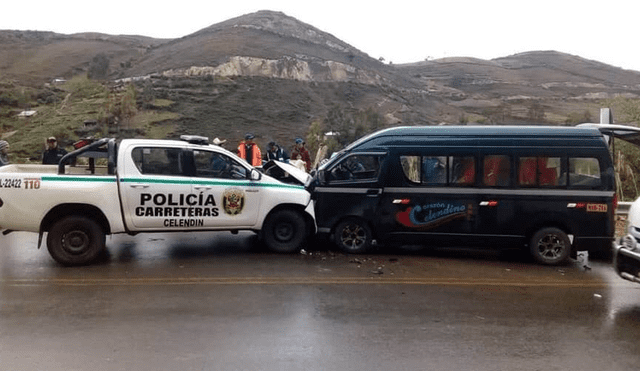 Choque entre patrullero y combi deja buen número de heridos en Cajamarca