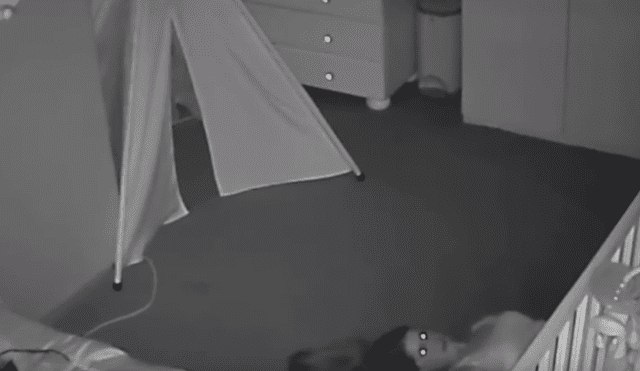 Video es viral en YouTube. El hombre no podía creer lo que había sucedido en el cuarto de su bebé en plena madrugada. Foto: Captura.