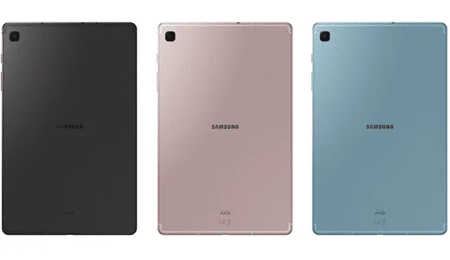 La Samsung Galaxy Tab S6 Lite estará disponible en color Chiffon Pink (rosa), Angora Blue (azul) y Oxford Grey (gris).