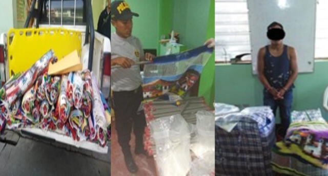 Detienen a varón en Cusco con 18 kilos de droga ocultos en telares artesanales.