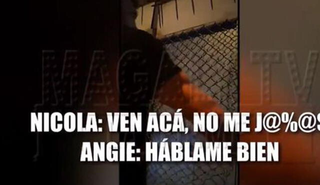 Todo comenzó con un video donde se ve a Nicolla Porcela hablando con lisuras a Angie Arizaga. Foto: Captura